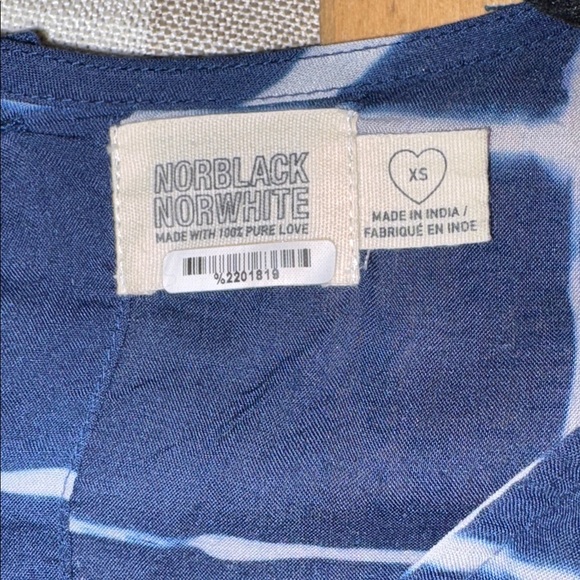 Sold Norblack Norwhite Anthro Navy Grid Print Smock Dress - Casual Women's Dress - Picture 16 of 16